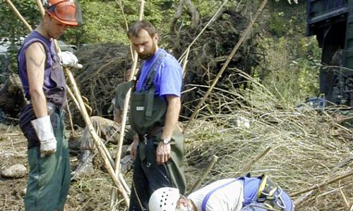 Support in clearance of flood damage in the Saxonian area of Müglitztal